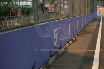 World © Octane Photographic Ltd. Wednesday 17th September 2014, Singapore Grand Prix, Marina Bay. Formula 1 Setup and atmosphere. Singapore trackside sign-writing. Digital Ref: 1115LB1D8766