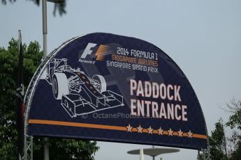 World © Octane Photographic Ltd. Wednesday 17th September 2014, Singapore Grand Prix, Marina Bay. Formula 1 Setup and atmosphere. Paddock entrance. Digital Ref: 1115LB1D8768