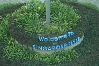 World © Octane Photographic Ltd. Wednesday 17th September 2014, Singapore Grand Prix, Marina Bay. Formula 1 Setup and atmosphere. Singapore Flyer illuminated sign. Digital Ref: 1115LB1D8783