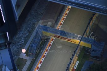 World © Octane Photographic Ltd. Wednesday 17th September 2014, Singapore Grand Prix, Marina Bay. Formula 1 Setup and atmosphere. The straight between turn 21 and 22 (where a DRS detection zone is). Digital Ref: 1115LB1D8806