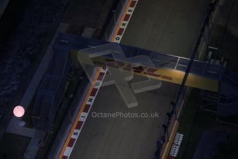 World © Octane Photographic Ltd. Wednesday 17th September 2014, Singapore Grand Prix, Marina Bay. Formula 1 Setup and atmosphere. The straight between turn 21 and 22 (where a DRS detection zone is). Digital Ref: 1115LB1D8822