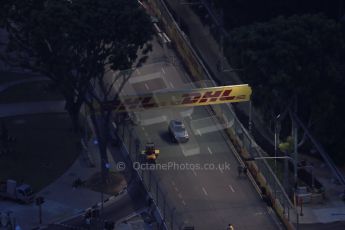 World © Octane Photographic Ltd. Wednesday 17th September 2014, Singapore Grand Prix, Marina Bay. Formula 1 Setup and atmosphere. The straight after turn 5 with the DRS activation zone. Digital Ref: 1115LB1D8830