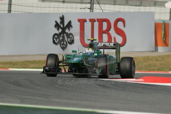 World © Octane Photographic Ltd. Friday 9th May 2014. Circuit de Catalunya - Spain - Formula 1 Practice 1 pitlane. Caterham F1 Team CT05 – Marcus Ericsson. Digital Ref: