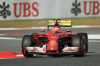 World © Octane Photographic Ltd. Friday 9th May 2014. Circuit de Catalunya - Spain - Formula 1 Practice 1 pitlane. Scuderia Ferrari F14T – Kimi Raikkonen. Digital Ref: