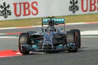 World © Octane Photographic Ltd. Friday 9th May 2014. Circuit de Catalunya - Spain - Formula 1 Practice 1 pitlane. Mercedes AMG Petronas F1 W05 Hybrid - Nico Rosberg. Digital Ref: