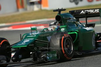 World © Octane Photographic Ltd. Friday 9th May 2014. Circuit de Catalunya - Spain - Formula 1 Practice 1 pitlane. Caterham F1 Team CT05 – Kamui Kobayashi. Digital Ref: