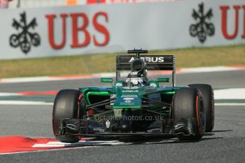 World © Octane Photographic Ltd. Friday 9th May 2014. Circuit de Catalunya - Spain - Formula 1 Practice 1 pitlane. Caterham F1 Team CT05 – Kamui Kobayashi. Digital Ref: