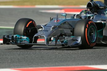 World © Octane Photographic Ltd. Friday 9th May 2014. Circuit de Catalunya - Spain - Formula 1 Practice 1 pitlane. Mercedes AMG Petronas F1 W05 Hybrid - Nico Rosberg. Digital Ref: