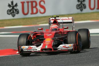 World © Octane Photographic Ltd. Friday 9th May 2014. Circuit de Catalunya - Spain - Formula 1 Practice 1 pitlane. Scuderia Ferrari F14T – Kimi Raikkonen. Digital Ref: