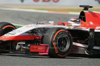 World © Octane Photographic Ltd. Friday 9th May 2014. Circuit de Catalunya - Spain - Formula 1 Practice 1 pitlane. Marussia F1 Team MR03 - Jules Bianchi. Digital Ref: