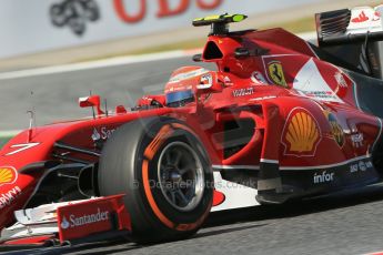 World © Octane Photographic Ltd. Friday 9th May 2014. Circuit de Catalunya - Spain - Formula 1 Practice 1 pitlane. Scuderia Ferrari F14T – Kimi Raikkonen. Digital Ref: