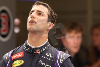 World © Octane Photographic Ltd. Friday 9th May 2014. Circuit de Catalunya - Spain - Formula 1 Practice 2 pitlane. Infiniti Red Bull Racing RB10 – Daniel Ricciardo. Digital Ref: