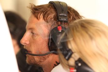 World © Octane Photographic Ltd. Friday 9th May 2014. Circuit de Catalunya - Spain - Formula 1 Practice 2 pitlane. McLaren Mercedes MP4/29 - Jenson Button. Digital Ref: