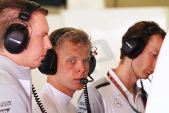 World © Octane Photographic Ltd. Friday 9th May 2014. Circuit de Catalunya - Spain - Formula 1 Practice 2 pitlane. McLaren Mercedes MP4/29 – Kevin Magnussen. Digital Ref: