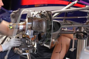 World © Octane Photographic Ltd. Friday 9th May 2014. Circuit de Catalunya - Spain - Formula 1 Practice 2 pitlane. Infiniti Red Bull Racing RB10 – Sebastian Vettel. Digital Ref: