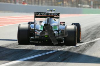 World © Octane Photographic Ltd. Friday 9th May 2014. Circuit de Catalunya - Spain - Formula 1 Practice 2 pitlane. Caterham F1 Team CT05 – Marcus Ericsson. Digital Ref: