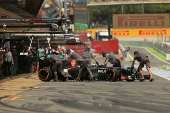 World © Octane Photographic Ltd. Friday 9th May 2014. Circuit de Catalunya - Spain - Formula 1 Practice 2 pitlane. Sauber C33 - Esteban Gutierrez. Digital Ref: