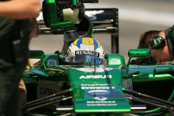 World © Octane Photographic Ltd. Friday 9th May 2014. Circuit de Catalunya - Spain - Formula 1 Practice 2 pitlane. Caterham F1 Team CT05 – Marcus Ericsson. Digital Ref: