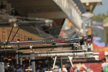 World © Octane Photographic Ltd. Friday 9th May 2014. Circuit de Catalunya - Spain - Formula 1 Practice 2 pitlane. Williams Martini Racing. Digital Ref: