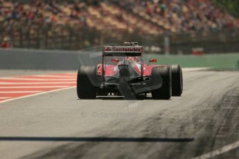 World © Octane Photographic Ltd. Friday 9th May 2014. Circuit de Catalunya - Spain - Formula 1 Practice 2 pitlane. Scuderia Ferrari F14T – Kimi Raikkonen. Digital Ref: