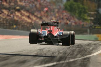 World © Octane Photographic Ltd. Friday 9th May 2014. Circuit de Catalunya - Spain - Formula 1 Practice 2 pitlane. Marussia F1 Team MR03 - Max Chilton. Digital Ref: