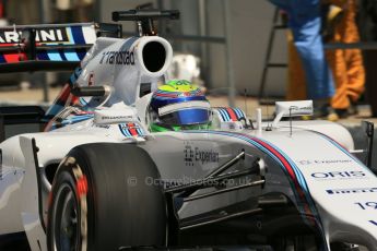 World © Octane Photographic Ltd. Friday 9th May 2014. Circuit de Catalunya - Spain - Formula 1 Practice 2 pitlane. Williams Martini Racing FW36 – Felipe Massa. Digital Ref:
