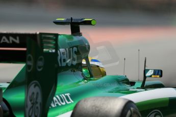 World © Octane Photographic Ltd. Friday 9th May 2014. Circuit de Catalunya - Spain - Formula 1 Practice 2 pitlane. Caterham F1 Team CT05 – Marcus Ericsson. Digital Ref: