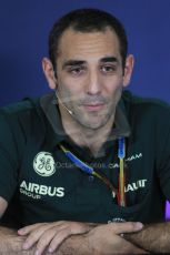 World © Octane Photographic Ltd. Friday 9th May 2014. Circuit de Catalunya – Barcelona, Spain. Formula 1 press conference. Cyril Abiteboul – Caterham. Digital Ref :