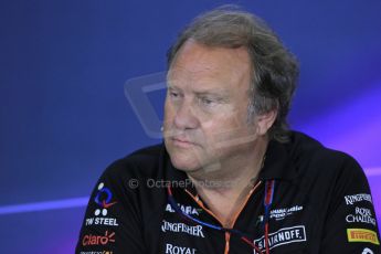 World © Octane Photographic Ltd. Friday 9th May 2014. Circuit de Catalunya – Barcelona, Spain. Formula 1 press conference. Robert Fernley - Force India. Digital Ref :