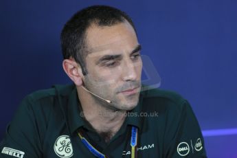 World © Octane Photographic Ltd. Friday 9th May 2014. Circuit de Catalunya – Barcelona, Spain. Formula 1 press conference. Cyril Abiteboul – Caterham. Digital Ref :