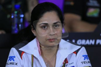 World © Octane Photographic Ltd. Friday 9th May 2014. Circuit de Catalunya – Barcelona, Spain. Formula 1 press conference. Monisha Kaltenborn - Sauber. Digital Ref :