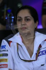 World © Octane Photographic Ltd. Friday 9th May 2014. Circuit de Catalunya – Barcelona, Spain. Formula 1 press conference. Monisha Kaltenborn - Sauber. Digital Ref :