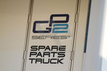 World © Octane Photographic Ltd. Friday 9th May 2014. GP2 Spare Parts Truck. Digital Ref : 0927cb7d8652