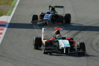 World © Octane Photographic Ltd. Friday 9th May 2014. GP3 Practice  – Circuit de Catalunya, Barcelona, Spain. Beitske Visser and Nelson Mason - Hilmer Motorsport. Digital Ref :