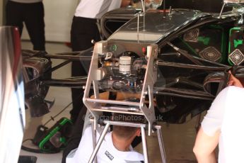 World © Octane Photographic Ltd. Friday 9th May 2014. Circuit de Catalunya - Spain - Formula 1 Practice 1 pitlane. McLaren Mercedes MP4/29. Digital Ref: