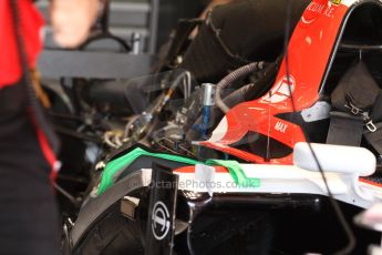 World © Octane Photographic Ltd. Friday 9th May 2014. Circuit de Catalunya - Spain - Formula 1 Practice 1 pitlane. Marussia F1 Team MR03 - Max Chilton. Digital Ref: