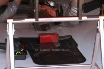 World © Octane Photographic Ltd. Friday 9th May 2014. Circuit de Catalunya - Spain - Formula 1 Practice 1 pitlane. Mercedes AMG Petronas F1 W05 Hybrid. Digital Ref: