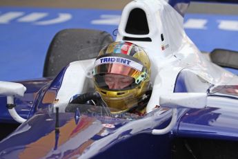 World © Octane Photographic Ltd. Saturday 10th May 2014. GP2 Race 1 Parc Ferme – Circuit de Catalunya, Barcelona, Spain. Johnny Cecotto - Trident (1st). Digital Ref :