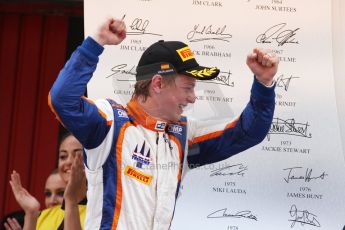 World © Octane Photographic Ltd. Saturday 10th May 2014. GP2 Race 1 Podium – Circuit de Catalunya, Barcelona, Spain. Johnny Cecotto - Trident (1st). Digital Ref :