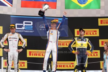 World © Octane Photographic Ltd. Saturday 10th May 2014. GP2 Race 1 Podium – Circuit de Catalunya, Barcelona, Spain. Johnny Cecotto - Trident (1st), Jolyon Palmer - DAMS (2nd) and Felipe Nasr - Carlin (3rd). Digital Ref :