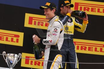 World © Octane Photographic Ltd. Saturday 10th May 2014. GP2 Race 1 Podium – Circuit de Catalunya, Barcelona, Spain. Jolyon Palmer - DAMS (2nd) and Felipe Nasr - Carlin (3rd). Digital Ref :