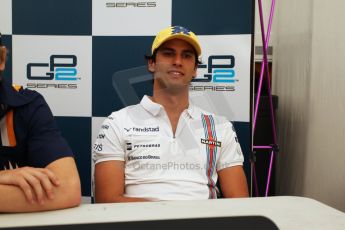 World © Octane Photographic Ltd. Saturday 10th May 2014. GP2 Race 1 Press conference – Circuit de Catalunya, Barcelona, Spain. Felipe Nasr - Carlin (3rd). Digital Ref :