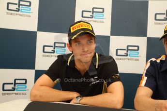 World © Octane Photographic Ltd. Saturday 10th May 2014. GP2 Race 1 Press conference – Circuit de Catalunya, Barcelona, Jolyon Palmer - DAMS (2nd). Digital Ref :