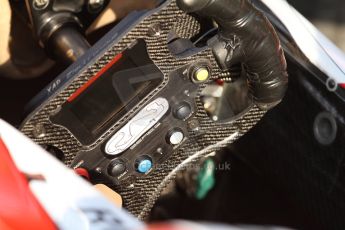 World © Octane Photographic Ltd. Saturday 10th May 2014. GP2 Race 1 – Circuit de Catalunya, Barcelona, Spain. Stoffel Vandoorne's steering wheel - ART Grand Prix. Digital Ref :