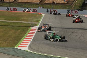 World © Octane Photographic Ltd. Saturday 10th May 2014. GP2 Race 1 – Circuit de Catalunya, Barcelona, Spain. Alexander Rossi - EQ8 Caterham Racing and Tio Ellinas - MP Motorsport. . Digital Ref :