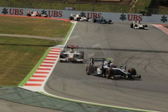 World © Octane Photographic Ltd. Saturday 10th May 2014. GP2 Race 1 – Circuit de Catalunya, Barcelona, Spain. Artem Markelov - RT Russian Time and Arthur Pic - Campos Racing. Digital Ref :