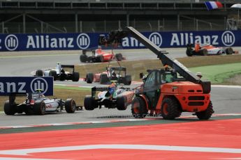 World © Octane Photographic Ltd. Saturday 10th May 2014. GP2 Race 1 – Circuit de Catalunya, Barcelona, Spain. Facu Regalia - Hilmer Motorsport and Artem Markelov - RT Russian Time. Digital Ref: