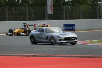 World © Octane Photographic Ltd. Saturday 10th May 2014. GP2 Race 1 – Circuit de Catalunya, Barcelona, Spain. Mercedes SLS AMG Safety car leads Jolyon Palmer - DAMS – Digital Ref :