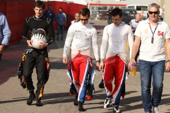 World © Octane Photographic Ltd. Saturday 10th May 2014. GP3 Qualifying – Circuit de Catalunya, Barcelona, Spain. Alex Fontana of ART Grand Prix and Patric Niederhauser  and Robert Visoiu of Arden International. Digital Ref :