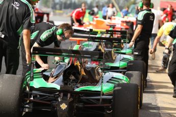 World © Octane Photographic Ltd. Saturday 10th May 2014. GP3 Qualifying – Circuit de Catalunya, Barcelona, Spain. Nick Yelloly, Richie Stanaway and Alfonso Celis jr - Status Grand Prix. Digital Ref :